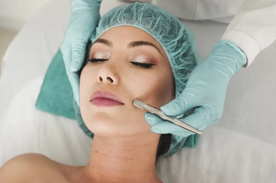 Dermatologist-led skin treatment performed by a gloved clinician